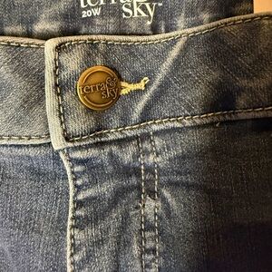 Terra & Sky Medium Blue Denim Jeans with Branded Button